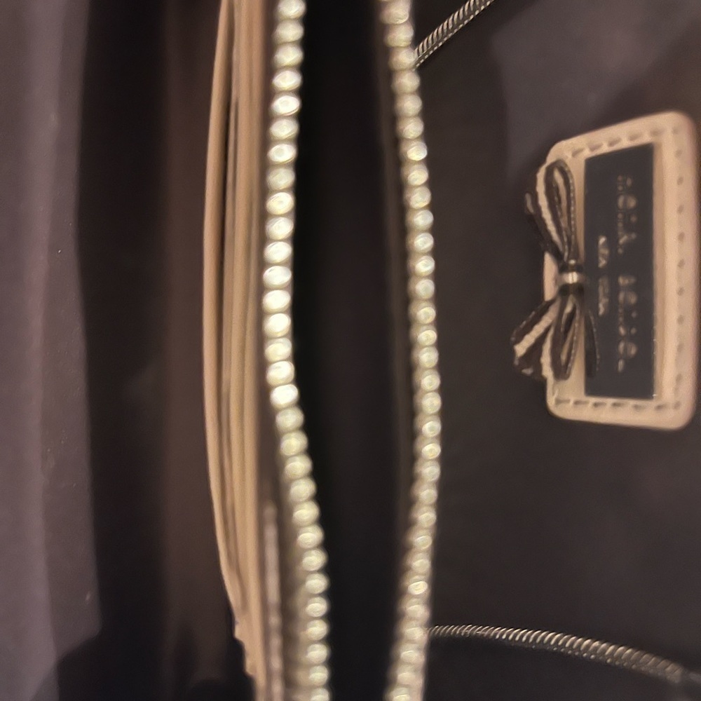 Henri Bendel clay colored embellished metallic clutch purse - Picture 7 of 11